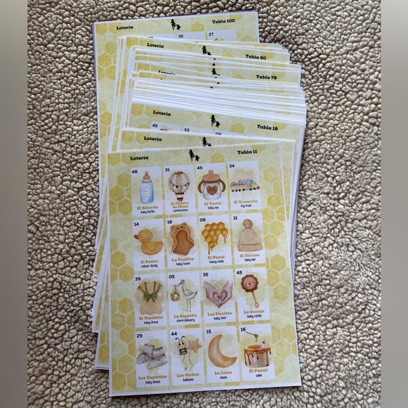 Winnie the Pooh: 85 Bilingual Large Lotería/Bingo Card & 54 Calling Card - Picture 2 of 9